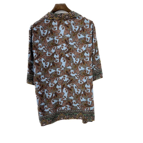 MNG Abstract Pattern Print Light Blue Shirt Size 8 - Picture 4 of 4